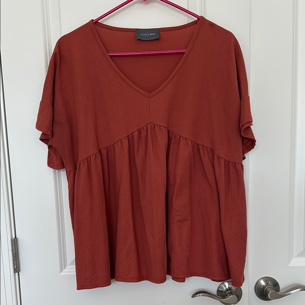 Hudson Great Red Relaxed Blouse